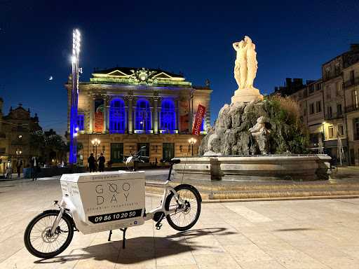 Un plombier chauffagiste à vélo à Montpellier : GOODAY